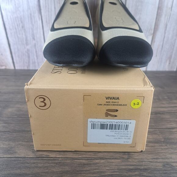Vivaia Julie 2.0 Knit Pump Women's Sz 10 EU41.5 Beige Black (NIB) - Picture 9 of 9